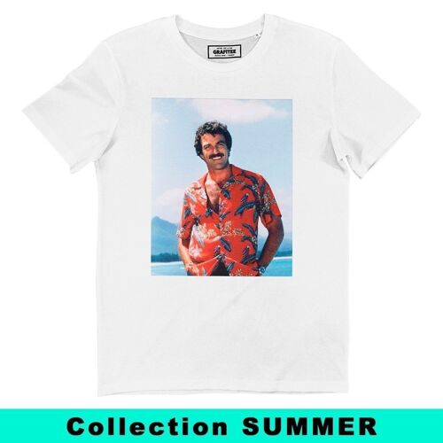 T-shirt Magnum Chemise Hawaïenne - Photo Tom Selleck