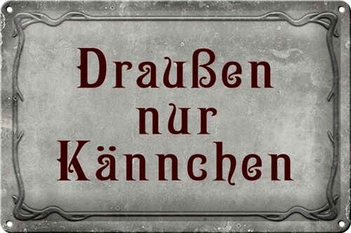 Blechschild Spruch 30x20cm Kaffee Draußen nur Kännchen