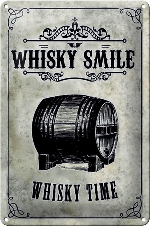Blechschild 20x30cm Whisky Smile Whisky Time