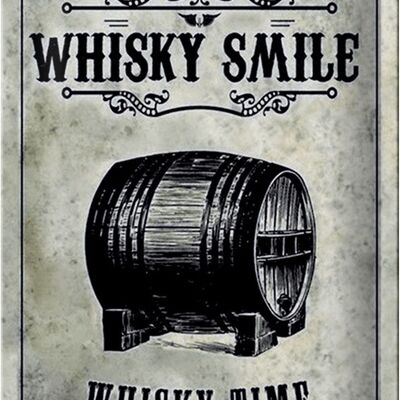 Plaque en tôle 20x30cm Whisky Smile Whisky Time