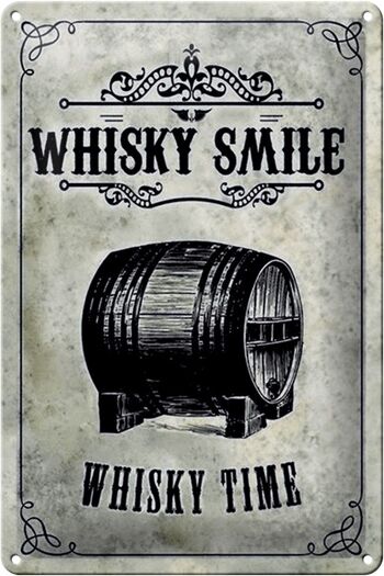 Plaque en tôle 20x30cm Whisky Smile Whisky Time 1