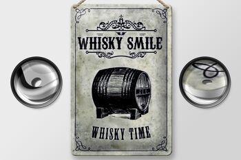 Plaque en tôle 20x30cm Whisky Smile Whisky Time 2