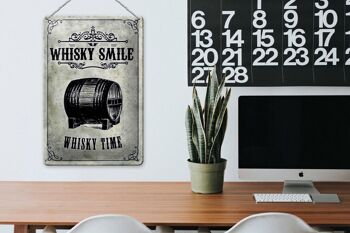 Plaque en tôle 20x30cm Whisky Smile Whisky Time 3