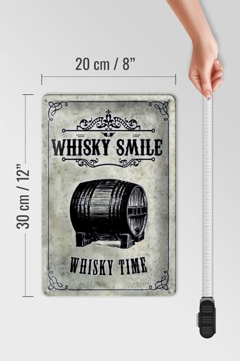 Plaque en tôle 20x30cm Whisky Smile Whisky Time 4