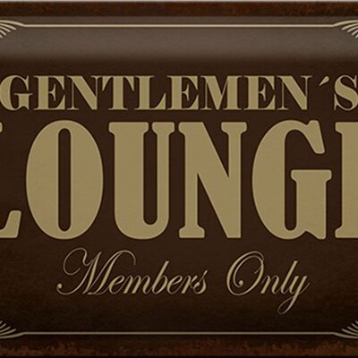 Targa in metallo con scritta "Gentelmen's Lounge Members" 30x20 cm