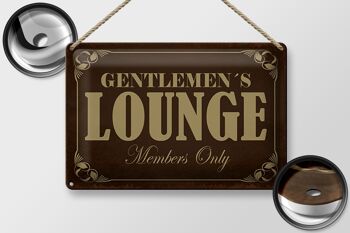 Panneau en étain indiquant les membres du Gentelmen's Lounge, 30x20cm 2