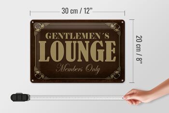 Panneau en étain indiquant les membres du Gentelmen's Lounge, 30x20cm 4