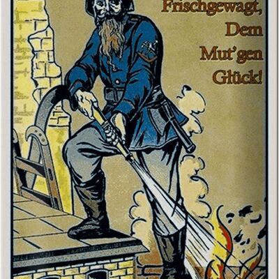 Metal sign Retro 20x30cm Fireman not afraid and