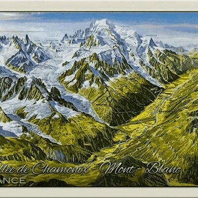 Targa in metallo Francia 30x20 cm Vallee de Chamonix Mont Blanc