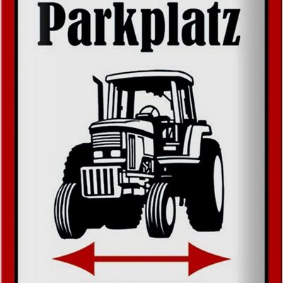 Metal sign parking 20x30cm tractor parking left right
