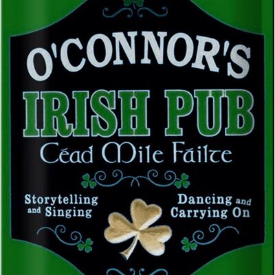 Cartel de chapa que dice 20x30cm O'Connor's Irish Pub bailando