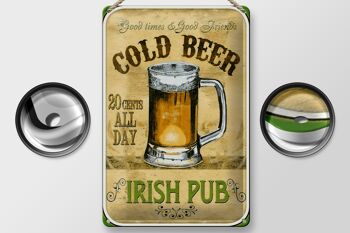 Plaque en tôle bière 20x30cm Irish Pub bière dorée bons moments 2