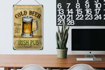 Plaque en tôle bière 20x30cm Irish Pub bière dorée bons moments 3
