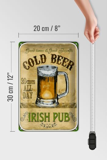 Plaque en tôle bière 20x30cm Irish Pub bière dorée bons moments 4