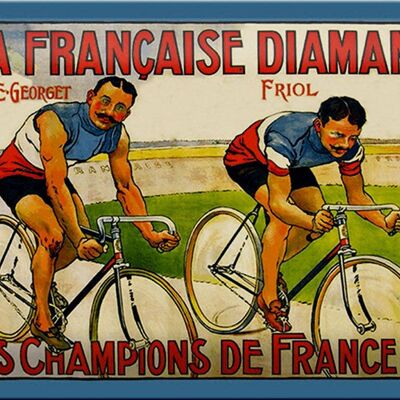 Plaque tôle rétro 30x20cm vélo la française diamant