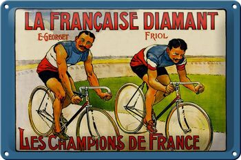 Plaque tôle rétro 30x20cm vélo la française diamant 1