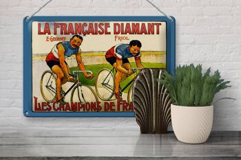 Plaque tôle rétro 30x20cm vélo la française diamant 3