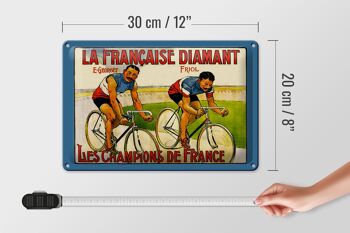 Plaque tôle rétro 30x20cm vélo la française diamant 4