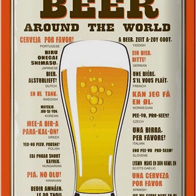 Metal sign beer 20x30cm Beer around the world beer please