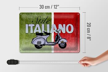 Signe en étain pour cyclomoteur, 30x20cm, Stile Italiano italie Scooter 4