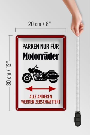 Plaque de stationnement en tôle 20x30cm uniquement pour motos et tous autres 4