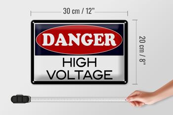 Panneau en étain indiquant 30x20cm Danger haute tension 4