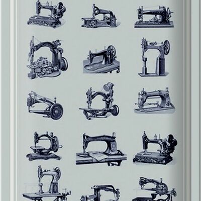 Cartel de chapa máquinas de coser 20x30cm diferentes tipos