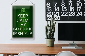 Panneau en étain disant 20x30cm Keep calm and go to Irish Pub 3