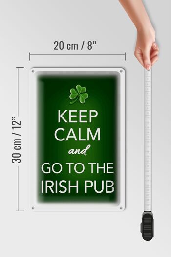 Panneau en étain disant 20x30cm Keep calm and go to Irish Pub 4