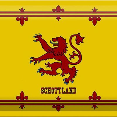 Metal sign flag 30x20cm Scotland royal coat of arms
