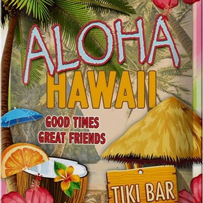 Cartel de chapa Hawaii 20x30cm Aloha Tiki Bar buenos tiempos geniales