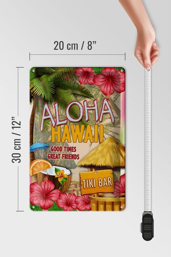Signe en étain hawaïen, 20x30cm, Aloha Tiki Bar, bons moments, super 4