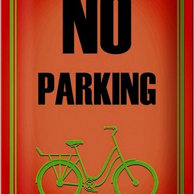 Cartel de chapa parking 20x30cm bicicleta sin aparcamiento
