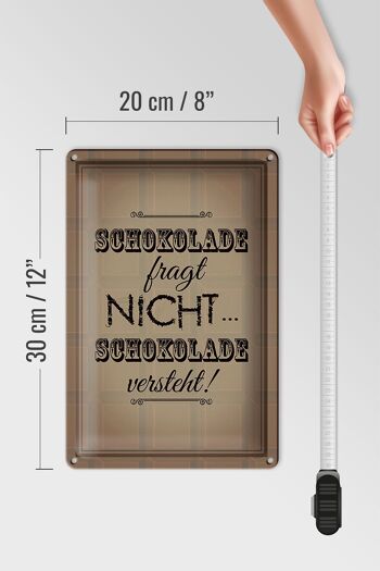 Plaque en tôle disant 20x30cm Chocolat demande ne comprend pas 4