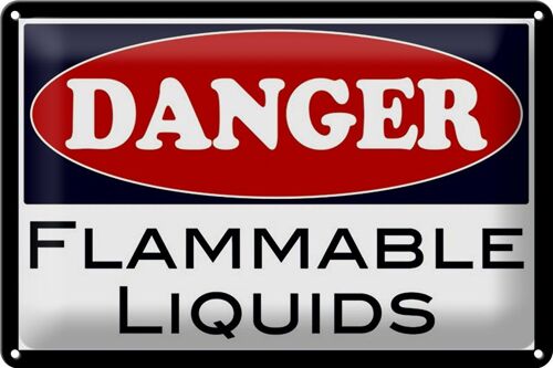 Blechschild Achtung 30x20cm Danger flammable liquids