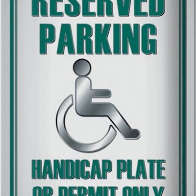 Cartel de chapa parking 20x30cm Placa para discapacitados de aparcamiento o