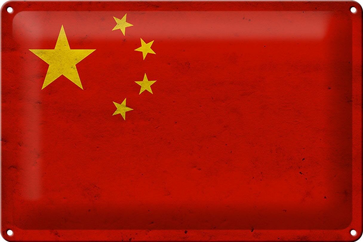 Tin sign flag 30x20cm China flag wall decoration