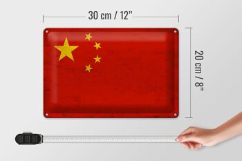 Drapeau en étain 30x20cm, décoration murale, drapeau chinois 4