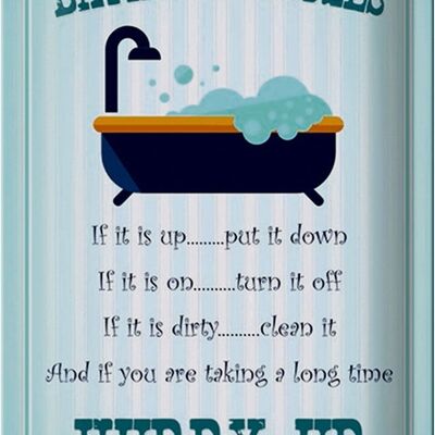 Blechschild Spruch 20x30cm Bathroom Rules if it is up put