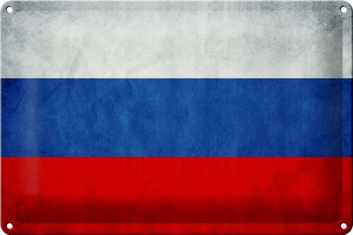 Blechschild Flagge 30x20cm Russland Fahne Russia Flag