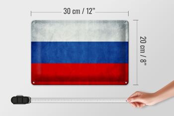 Drapeau en étain 30x20cm, drapeau de la russie, drapeau de la russie 4