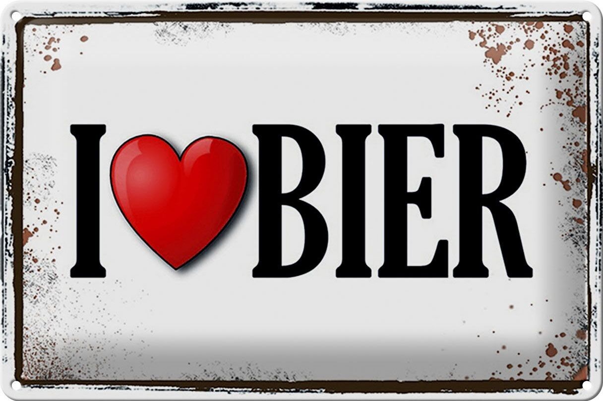 Blechschild 30x20cm i love Bier Wanddeko