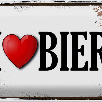 Metal sign 30x20cm i love beer wall decoration