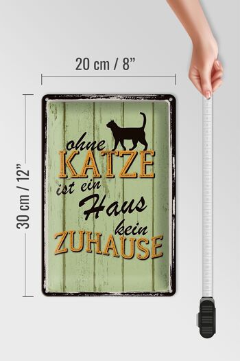 Plaque en tôle 20x30cm sans chat, la maison n'est pas une maison 4