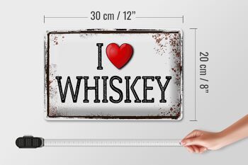 Plaque en tôle 30x20cm J'aime le whisky, décoration murale 4