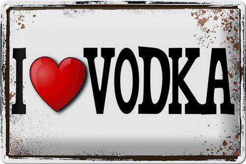 Blechschild 30x20cm i love Vodka Wanddeko