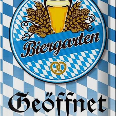 Blechschild Spruch 20x30cm Biergarten Bier Brezel Bayern