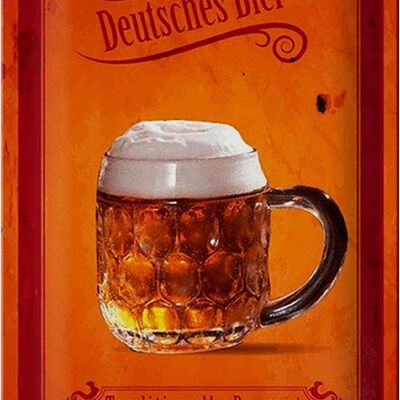 Plaque en tôle disant 20x30cm Bière allemande traditionnelle
