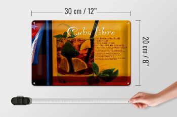 Plaque en tôle indiquant 30x20cm Cuba Libre Recette Rhum Havane 4