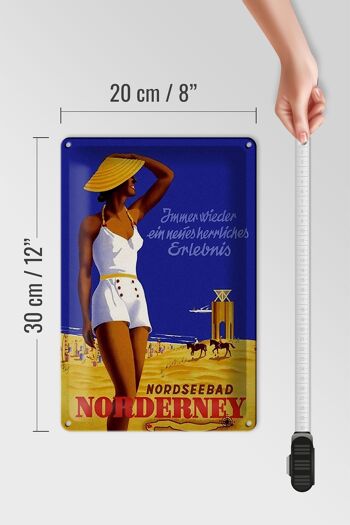 Panneau en étain indiquant 20x30cm Holiday North Sea Resort Norderney 4